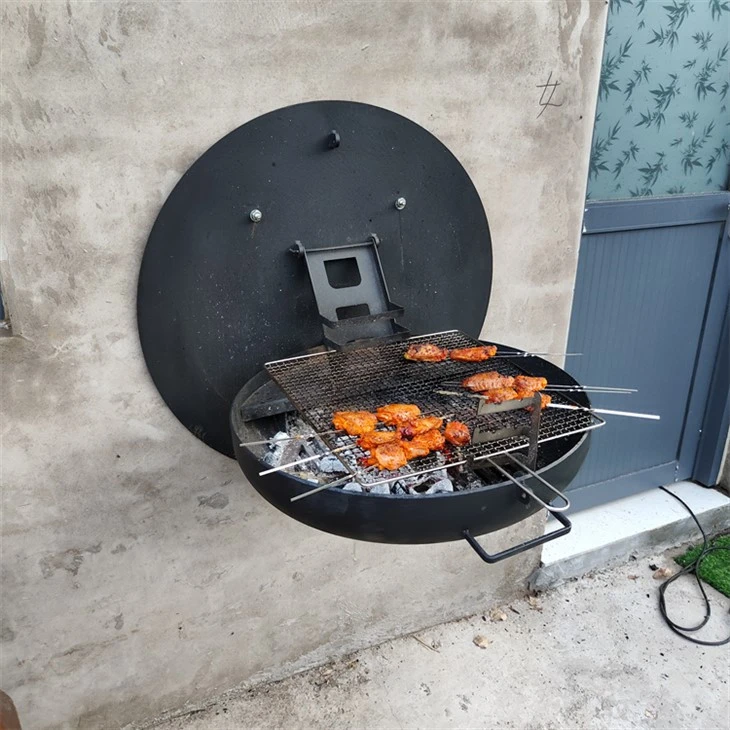 Gril BBQ Awyr Agored Wall Mount