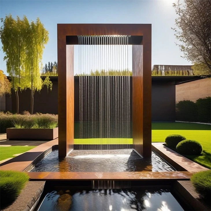 Flower Beds With Water Fountains