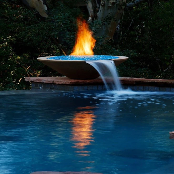 Gas Outdoor Firepit With Water Feature