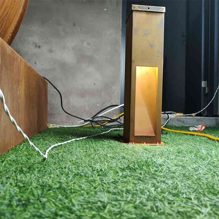 Park Path Lamp Bollard Corten Steel Bollard Light