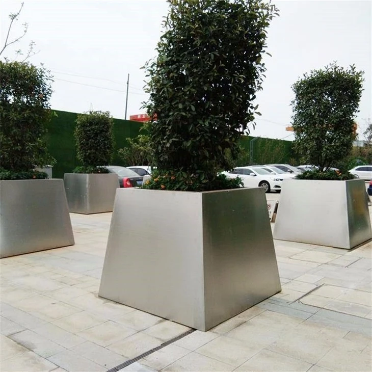 Rectangular Stainless Steel Flowerpots
