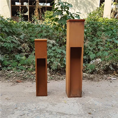 Bolard Golau Masnachol Corten