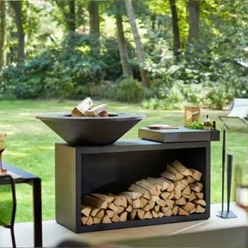 1330 Large Size Corten Fire Pit Grill factory